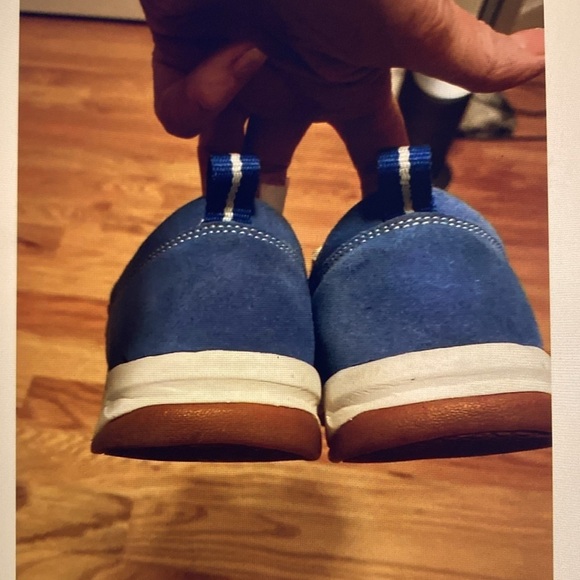 Land end slip on shoes sneakers Womens 9 Blue Suede walking comfort Beach - Picture 4 of 7